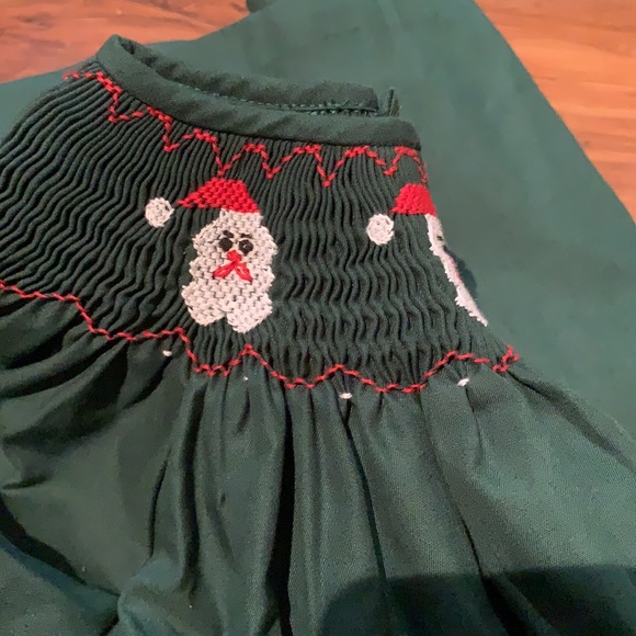 Girls simply smart 100% cotton green snowman Santa Christmas dress size 6X - Picture 5 of 5